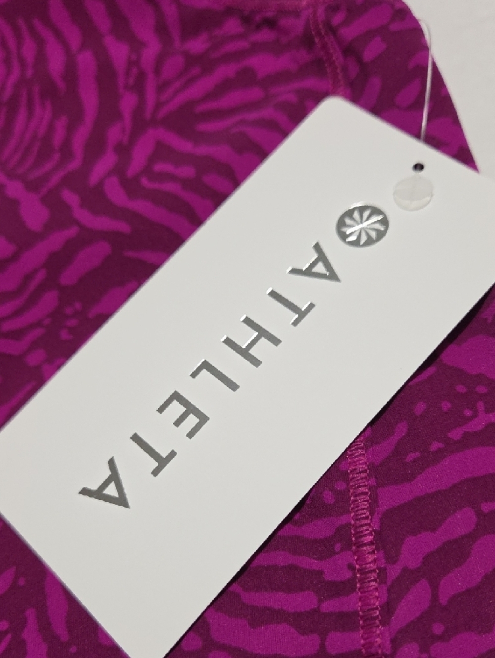 Athleta Magenta Print High-Neck Racerback Tank - Picture 3 of 6